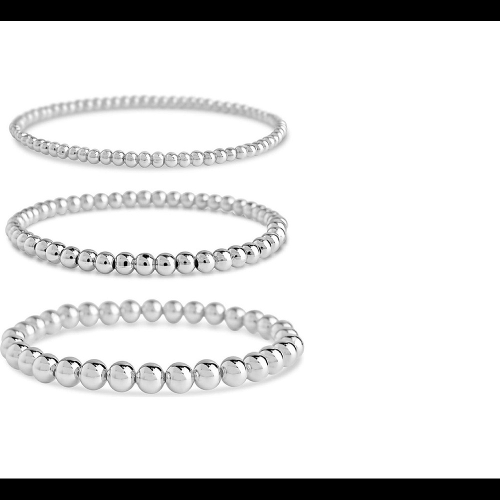 three piece silver bracelet set